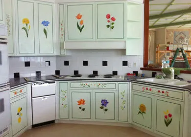 Cucina decorata in una Villa a Miami