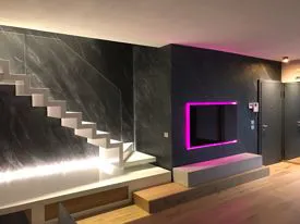 Pietra spaccata antracite con glitter e luci a led...