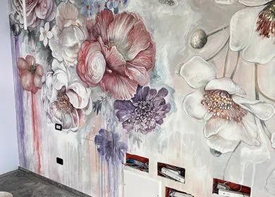 Carta da parati con fiori